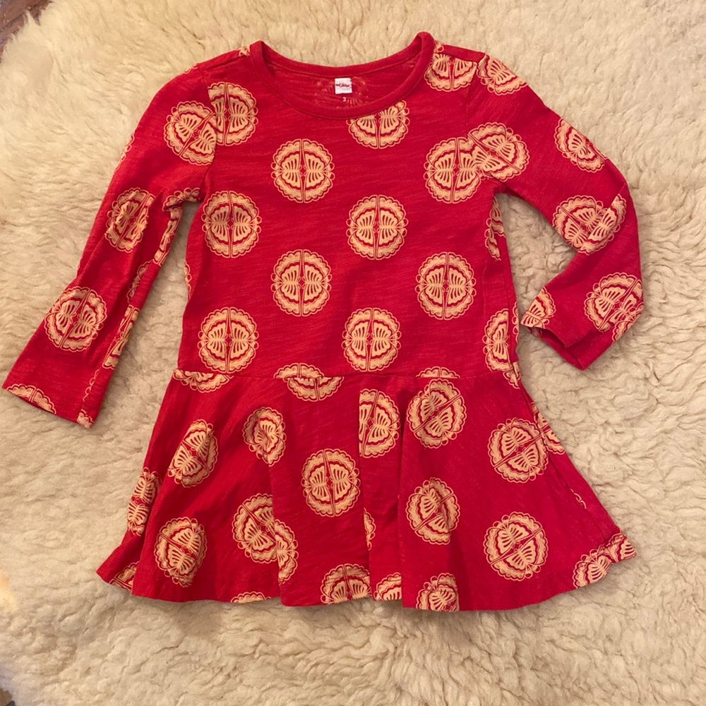 TEA Collection 2T Red Butterfly Dress, EUC